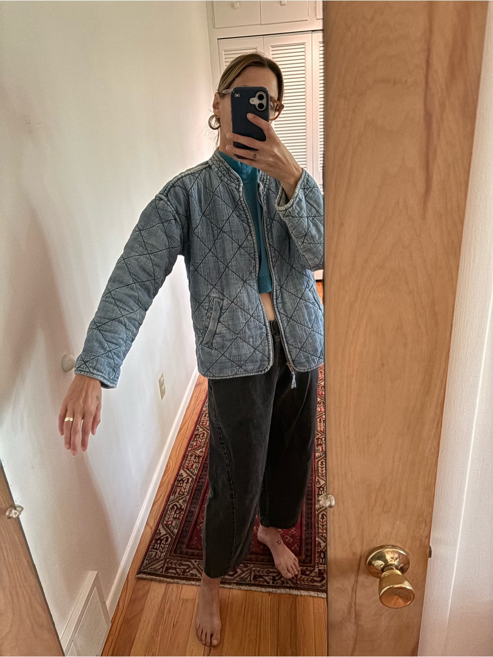 GAP Light Wash Quilted Jacket - Blue